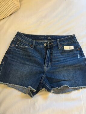 Old Navy Dark Blue Denim Frayed Hem Shorts